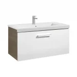 Legjobb ár Roca Prisma 80 cm fürdőszoba bútor mosdóval, fényes fehér/kőris fa A855945322Roca