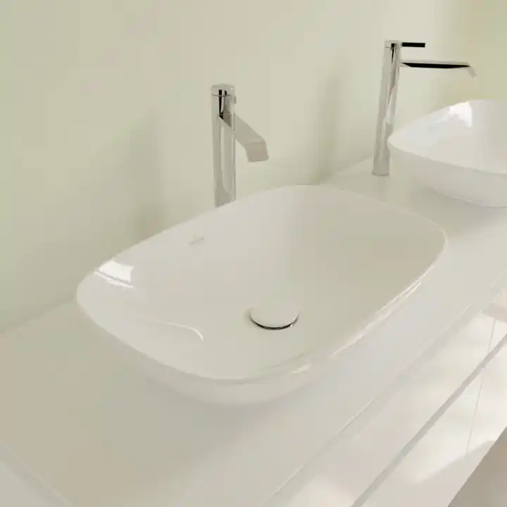 Vedd meg online Villeroy and Boch Loop & Friends Surface 62x42 cm ráültethető mosdó Stone White CeramicPlus felülettel 4A5000RWVilleroy & Boch