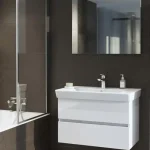 Tboss Basic 80 alsószekrény kerámia mosdóval, Floating Mirror Easy 75 tükörrel, magasfényű fehér (komplett szett)Tboss Biztonságos fizetés