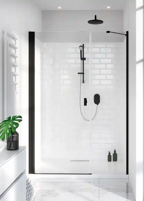 Végkiárusítás Radaway Nes Black DWS I 130 B fekete zuhanyajtó balos 10028130-54-01LRadaway