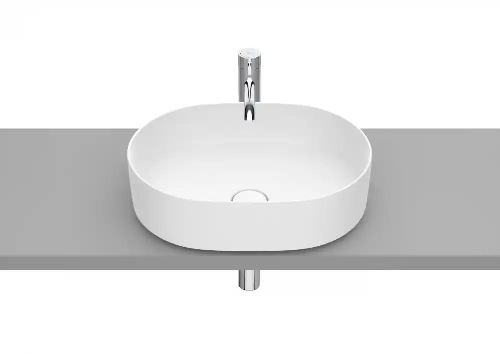 Roca Inspira ROUND 50x37 cm pultra ültethető FINECERAMIC mosdó matt fehér A327520620Roca Legkelendőbb