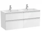 Szezonális akció Roca The Gap 120 cm fürdőszoba bútor mosdóval, fényes fehér A851483806Roca
