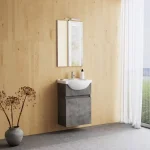 Biztonságos fizetés Tboss Sparta 55 alsószekrény kerámia mosdóval, Floating Mirror Easy 55 tükörrel, natúr tölgy (komplett szett)Tboss