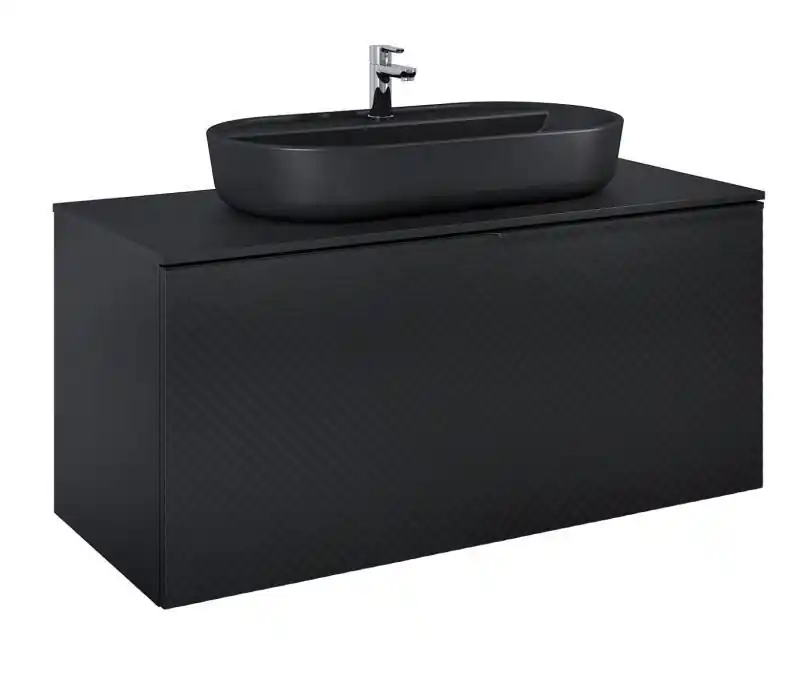 Kedvezmény AREZZO design Malibu alsószekrény 120 1 fiók + 1 fiók , matt fekete AR-168388Arezzo Design