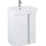 Kiárusítás AREZZO design PROVO 50 2 ajtós bútor+mosdó szett, magasfényű fehér AR-168348Arezzo Design