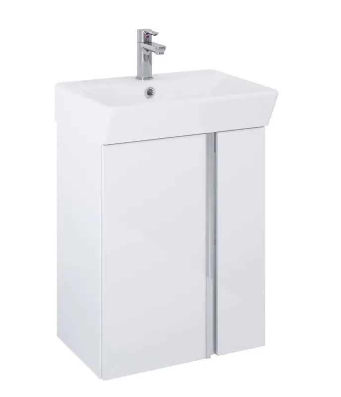 Kiárusítás AREZZO design PROVO 50 2 ajtós bútor+mosdó szett, magasfényű fehér AR-168348Arezzo Design