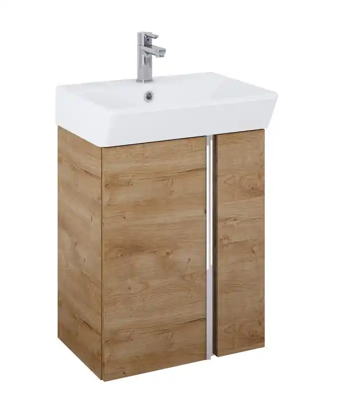 Biztonságos vásárlás AREZZO design PROVO 50 2 ajtós bútor+mosdó szett, Canela tölgy AR-168350Arezzo Design