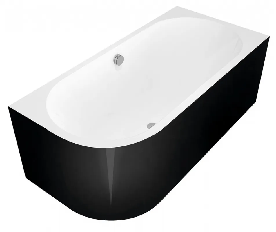 Sapho POLYSAN VIVA R MONOLITH 180x75x60cm asszimetrikus kád, fekete/fehér 72129MBPolysan Ajánlat