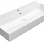 Végkiárusítás Sapho GSI KUBE X 100x47cm ExtraGlaze kerámiamosdó, fehér 9423111Sapho