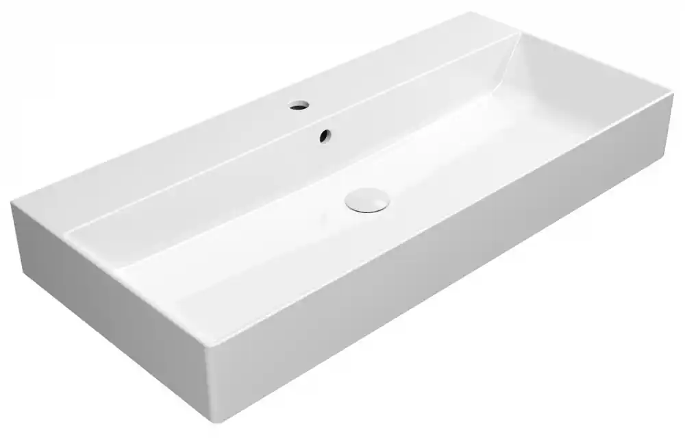 Végkiárusítás Sapho GSI KUBE X 100x47cm ExtraGlaze kerámiamosdó, fehér 9423111Sapho