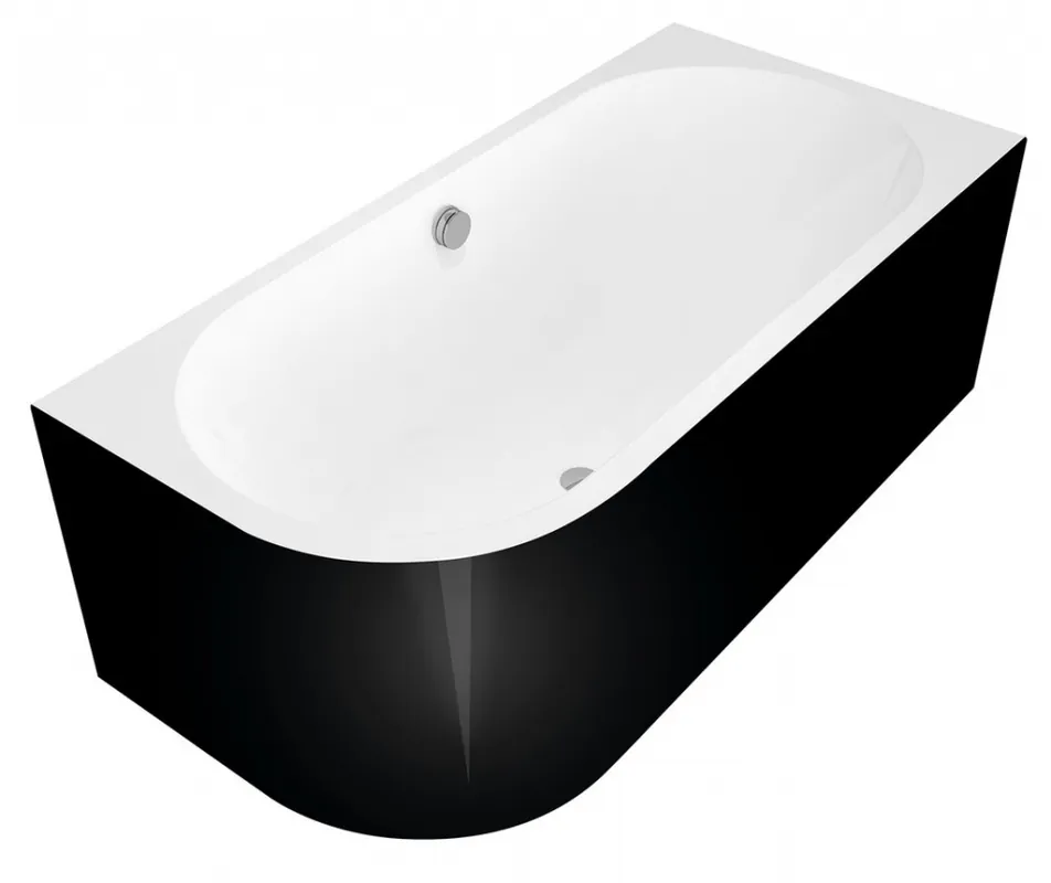 Biztonságos vásárlás Sapho POLYSAN ASTRA R MONOLITH 160x75x60cm asszimetrikus kád, fekete/fehér 34611MBPolysan