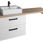 Sapho AQUALINE VEGA 144,5cm bútorszett, fehér/platina tölgy VG073-02Aqualine Gyors szállítás