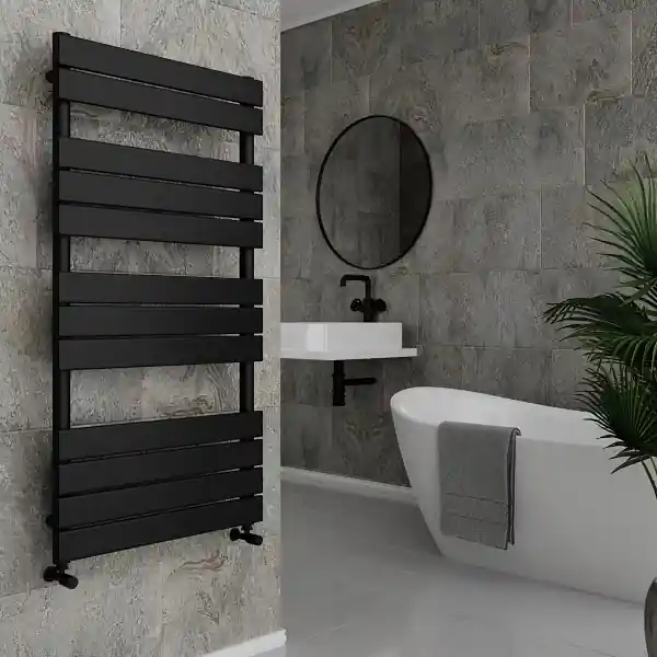 Akció Wasserburg PLANA BLACK 120x60cm törölközőszárító radiátor, fekete 20.25936BWasserburg