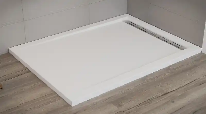 Expressz szállítás Wasserburg PETRA 120x90 öntött műmárvány zuhanytálca folyókával, fehér 2506R-90Wasserburg