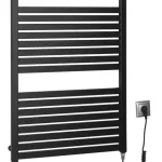 Sapho AQUALINE TONDI-E 600x970mm elektromos fürdőszobai radiátor, matt fekete DE466TAqualine Ne maradj le