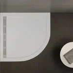 Wasserburg PETRA 90x90 íves öntött műmárvány zuhanytálca folyókával, fehér 2503R-90Wasserburg Akciós ár