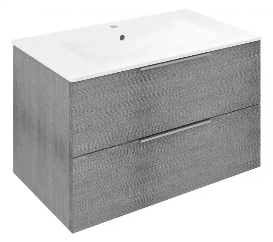 Sapho CIRASA 80 mosdótartó szekrény 2 fiókkal, ezüst tölgy CR801-1111Sapho Árcsökkenés