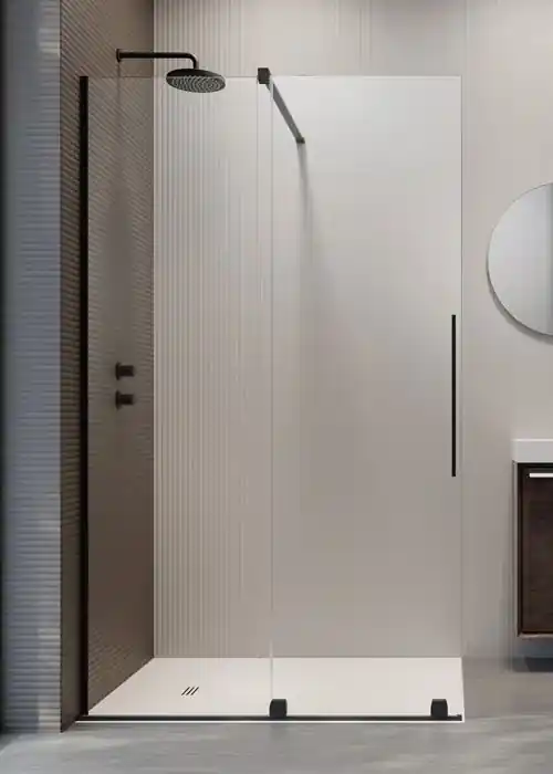 Radaway Furo Black Walk-in 160 bal fekete zuhanyfal 10106838-54-01L, 10110794-01-01Radaway Legjobb ár