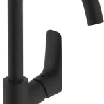 Csak ma Hansgrohe Logis egykaros magasított mosdócsaptelep lefolyó-garnitúra nélkül, matt fekete 71131670Hansgrohe