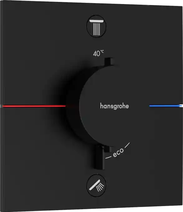 Olcsó Hansgrohe ShowerSelect Comfort E Falsík alatti termosztát, 2 funkciós, beépített biztonsági kombinációval EN1717, matt fekete 15578670Hansgrohe