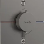 Kiárusítás Hansgrohe ShowerSelect Comfort Q Falsík alatti termosztát, 2 funkciós, beépített biztonsági kombinációval EN1717, szálcsiszolt fekete króm 15586340Hansgrohe