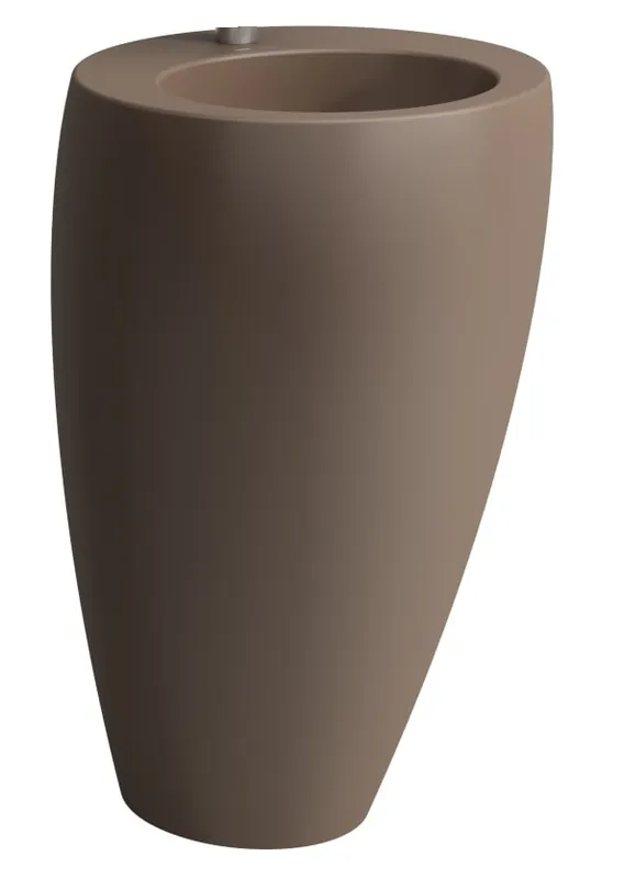 Olcsóbb Laufen ILBAGNOALESSI ONE szabadonálló mosdó 52x53 cm csaplyuk nélkül natt kávé H8119711881091Laufen