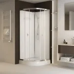 Sanimix üveghátfalas 90x90x200cm negyedköríves zuhanykabin tálcával 22.1059Sanimix Ne maradj le