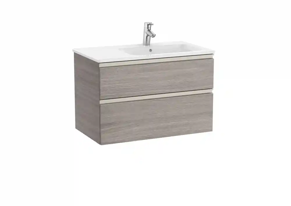 Roca The Gap 80 cm fürdőszoba bútor jobbos mosdóval, texturált tölgy A851480402Roca Azonnali szállítás