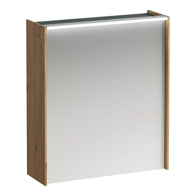 Olcsó Laufen Lani 60 cm-es tükrös szekrény led világítással jobb oldali zsanér, vad tölgy H4037321122671Laufen