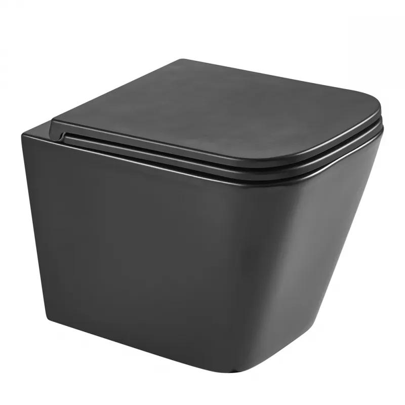 Különleges ajánlat Wellis Aurora Black tornado ultracsendes fali rimless WC, matt fekete WF00185Wellis