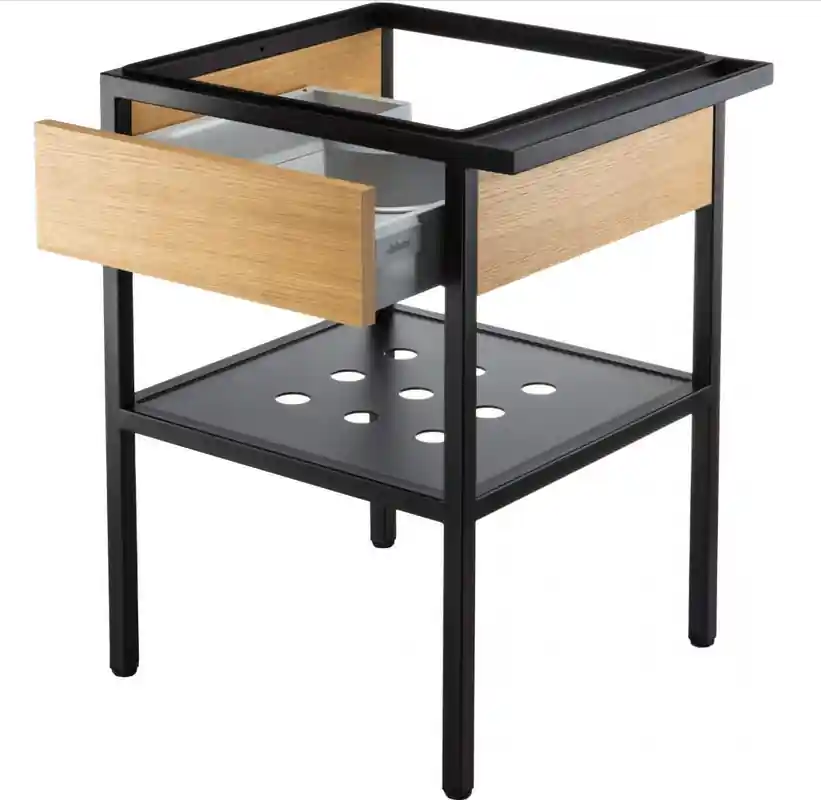 Ajánlat Deante Temisto fiókos fürdőszobai mosdóállvány 56,5x40 cm törölközőtartóval, matt fekete CSD_X50BDeante