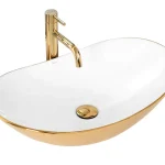 Rea Royal 60,5x36 cm pultra ültethető mosdó, fehér/arany REA-U7808Rea Prémium