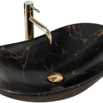 Rendeld meg most Rea Royal Marble 60,5x36 cm pultra ültethető mosdó, matt fekete REA-U7478Rea