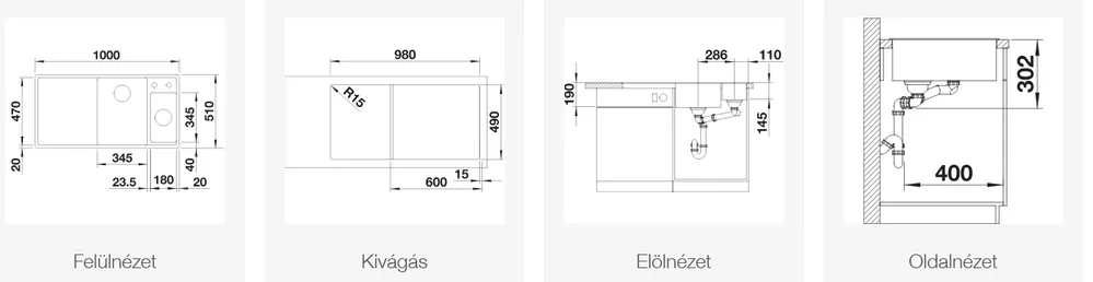 Alacsony ár BLANCO AXIA III 6 S gránit mosogató üveg vágólap, rozsdamentes multifunkciós tál, InFino távműködtető balos, tartufo 524660Blanco