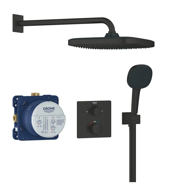 Grohe Precision Thermostat falsík alatti zuhanyrendszer Vitalio Comfort 250 fejzuhannyal, matt fekete 348822430Grohe Vedd meg most