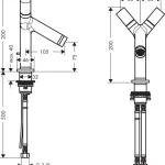 Végkiárusítás Hansgrohe AXOR Starck kétkaros mosdócsaptelep automata lefolyó-garnitúrával, szálcsiszolt fekete króm 10030340Axor
