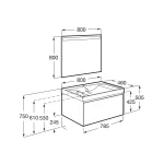 Utolsó esély Roca Ona 80 cm-es fürdőszobabútor szett, homokszürke A851701510Roca