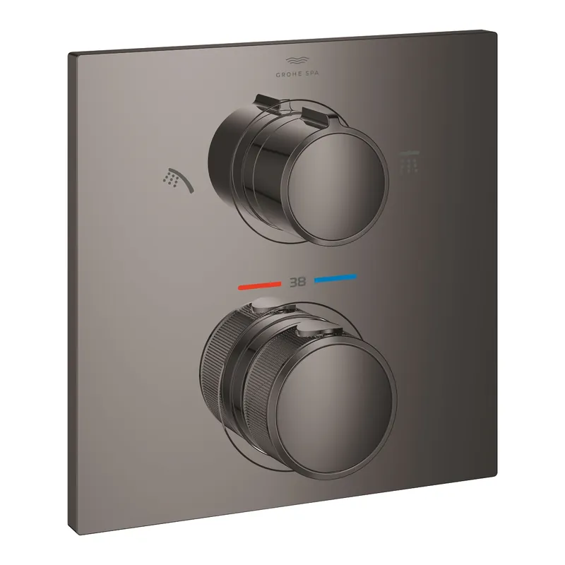 Biztonságos fizetés Grohe Allure termosztátos zuhanycsaptelep 2 fogyasztóhoz, Hard Graphite 29181A02Grohe