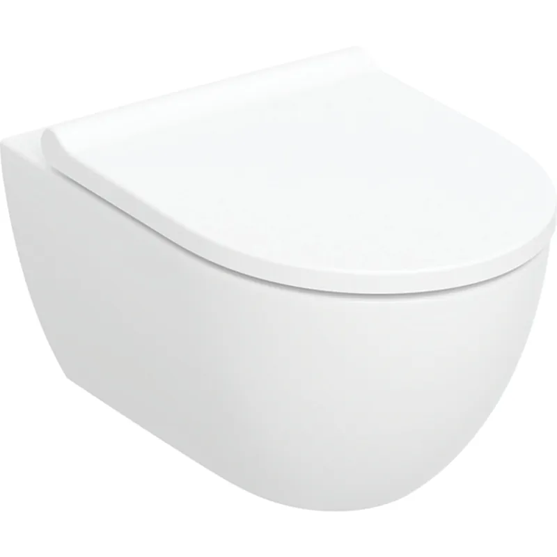 Geberit Acanto fali WC mélyöblítésű készlet, zárt forma, TurboFlush, WC-ülőkével Keratect felülettel 502.774.00.8Geberit Bestseller