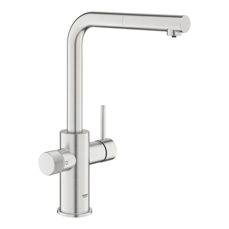 Grohe Blue Pure Minta vízszűrős mosogatócsap kihúzható gyöngyöztetővel, supersteel 30590DC0Grohe Olcsóbb