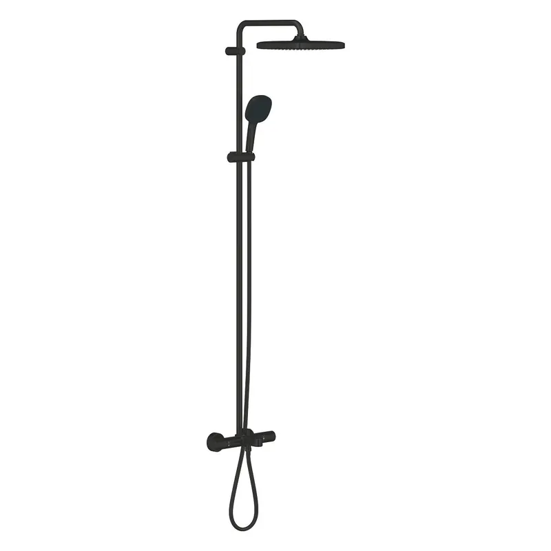 Végkiárusítás Grohe Tempesta System 250 Cube termosztatos zuhanyrendszer kádtöltővel, matt fekete 266912431Grohe