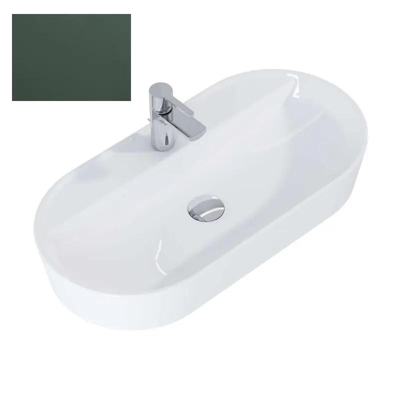 AREZZO design BABETTE 82x41 cm pultra ültethető mosdó, matt zöld AR-146046Arezzo Design Exkluzív ajánlat