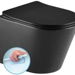 Végkiárusítás Sapho PACO RIMLESS fali WC, matt fekete PZ1012WRBSapho