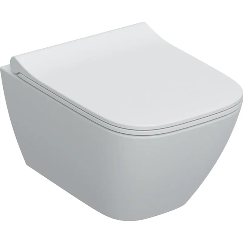 Geberit Smyle Square fali WC mélyöblítésű készlet, rövidített kivitel, Rimfree, WC-ülőkével 501.619.00.1Geberit Legjobb ár