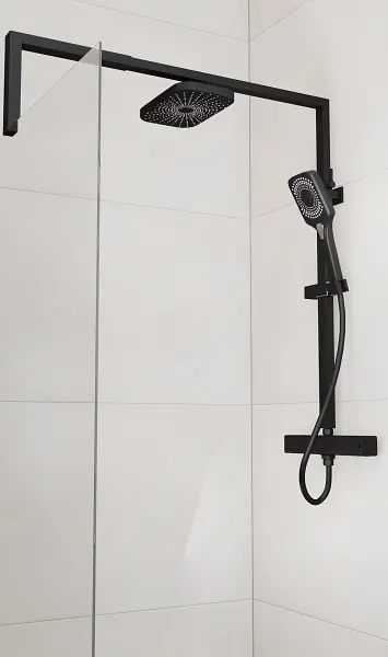 Wasserburg zuhanyszett termosztátos csapteleppel és zuhanyfal merevítővel, fekete 25.051-02BLWasserburg Vedd meg online