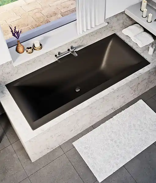 Niwell PETRA LUX Slim 170x80 egyenes kád, matt fekete WANW.SAD.170.080.BLSNIWELL Csak ma