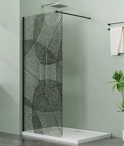 Niwell LETTI black walk-in zuhanyfal mintával, 120 cm NWWI-LETTB120NIWELL Legkelendőbb