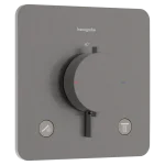 Akció Hansgrohe Ecostat Comfort Q 2 funkciós falsík alatti termosztát, szálcsiszolt fekete króm 33713340Hansgrohe