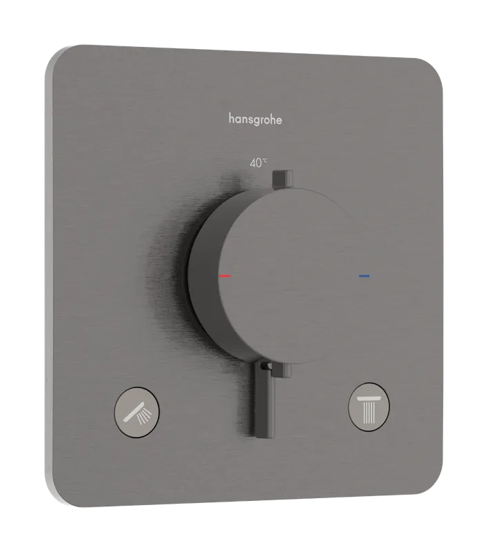 Akció Hansgrohe Ecostat Comfort Q 2 funkciós falsík alatti termosztát, szálcsiszolt fekete króm 33713340Hansgrohe