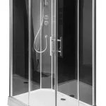 Ne maradj le Sapho AQUALINE GRANVIK 80x120 cm hátfalas zuhanykabin transzparent üveg, fekete/króm GG80X120Aqualine
